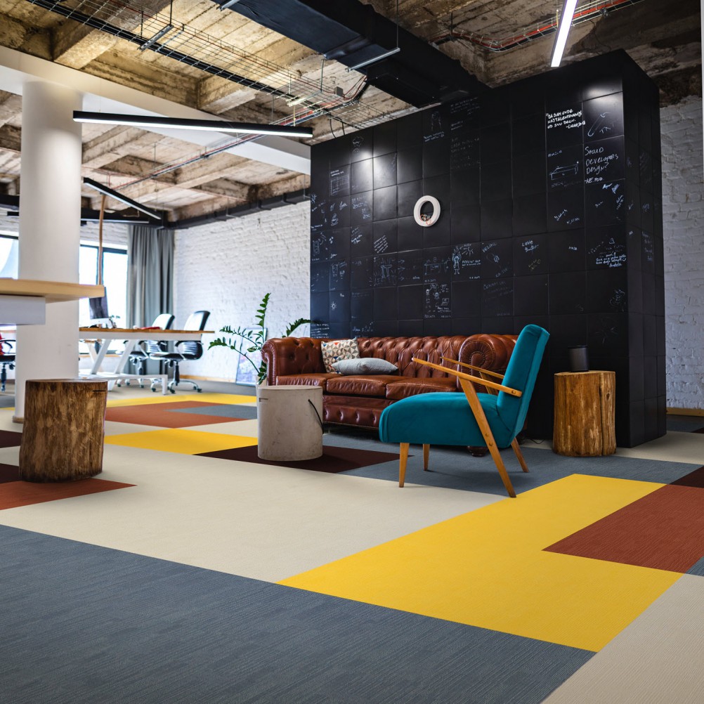 Modulyss tapijttegels Fashion& voor een retro feel kantoor