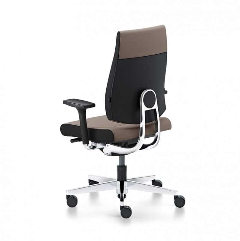 Dot-bureaustoel-met-moderne-vormgeving-met-aluminium-onderstel-en-twee-kleuren-stoffering